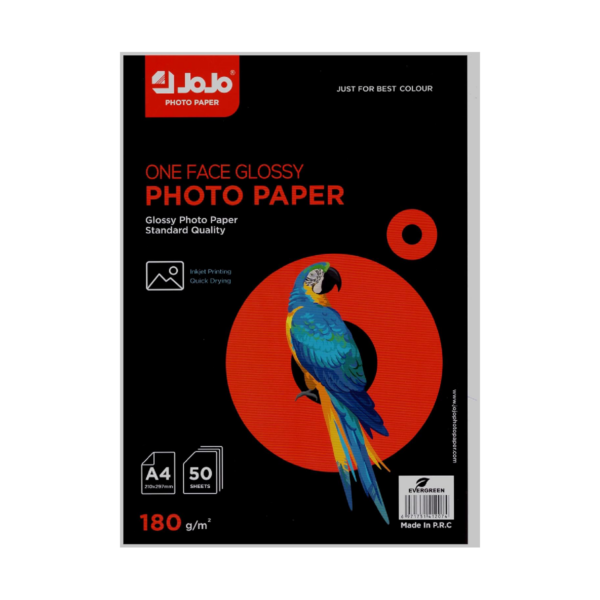 ورق صور جوجو جلوسي Jojo Glossy A4 Photo Paper 180g