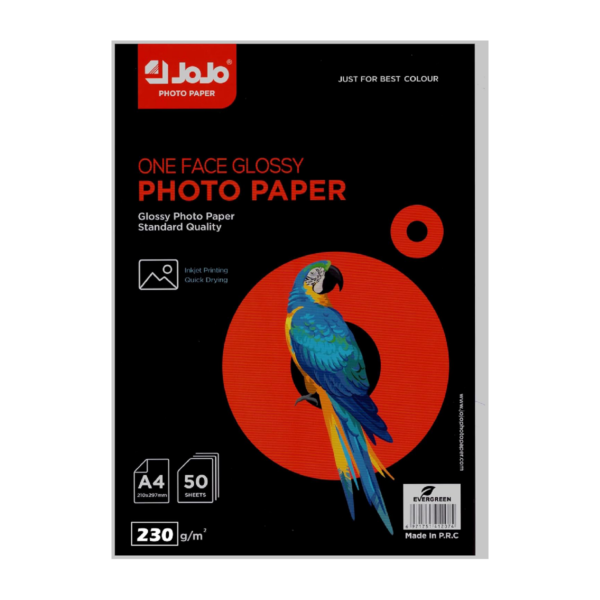 ورق صور جوجو جلوسي Jojo Glossy A4 Photo Paper 230g