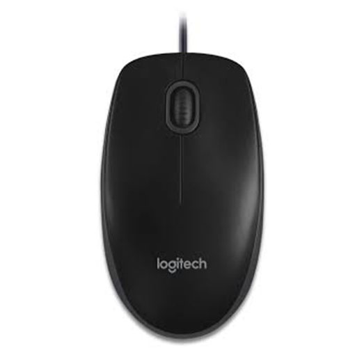 Logitech B100 Mouse with smooth tracking and comfortable design.