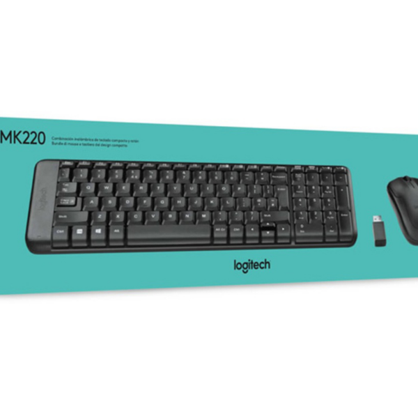 Logitech MK220 Wireless Combo with compact design.