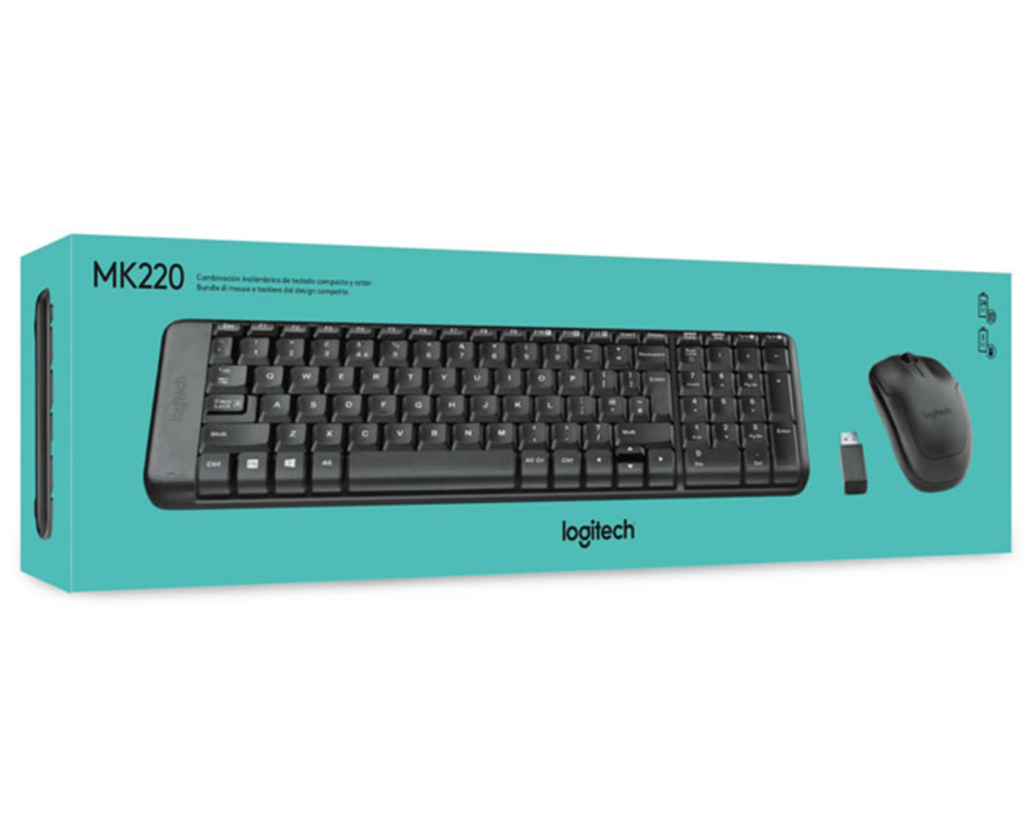 Logitech MK220 Wireless Combo with compact design.