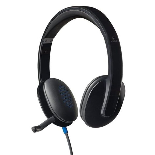 Logitech H540 USB Headset with high-definition stereo sound and on-ear controls.