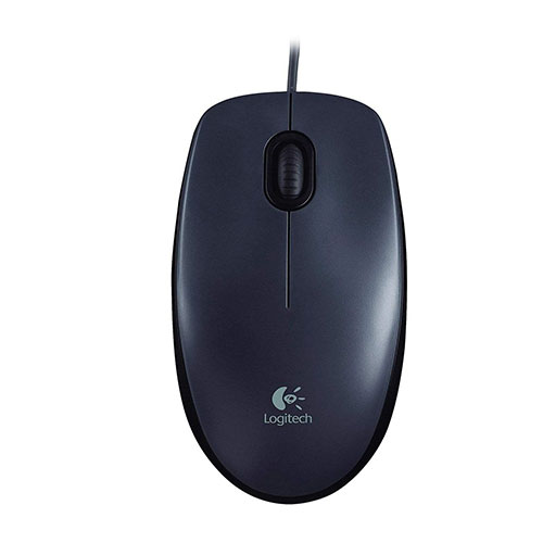 Logitech M90 Wired Mouse with USB connectivity and smooth tracking.