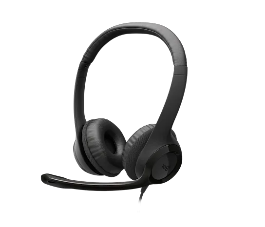 Logitech H390 USB Headset with digital audio and noise-canceling microphone.